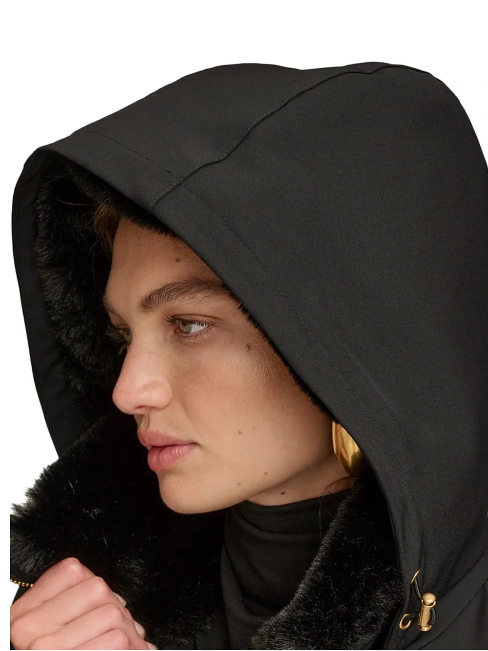 NWT Donna Karan Women's Faux-Fur-Collar Short Puffer Coat. MEDIUM. Black. $259